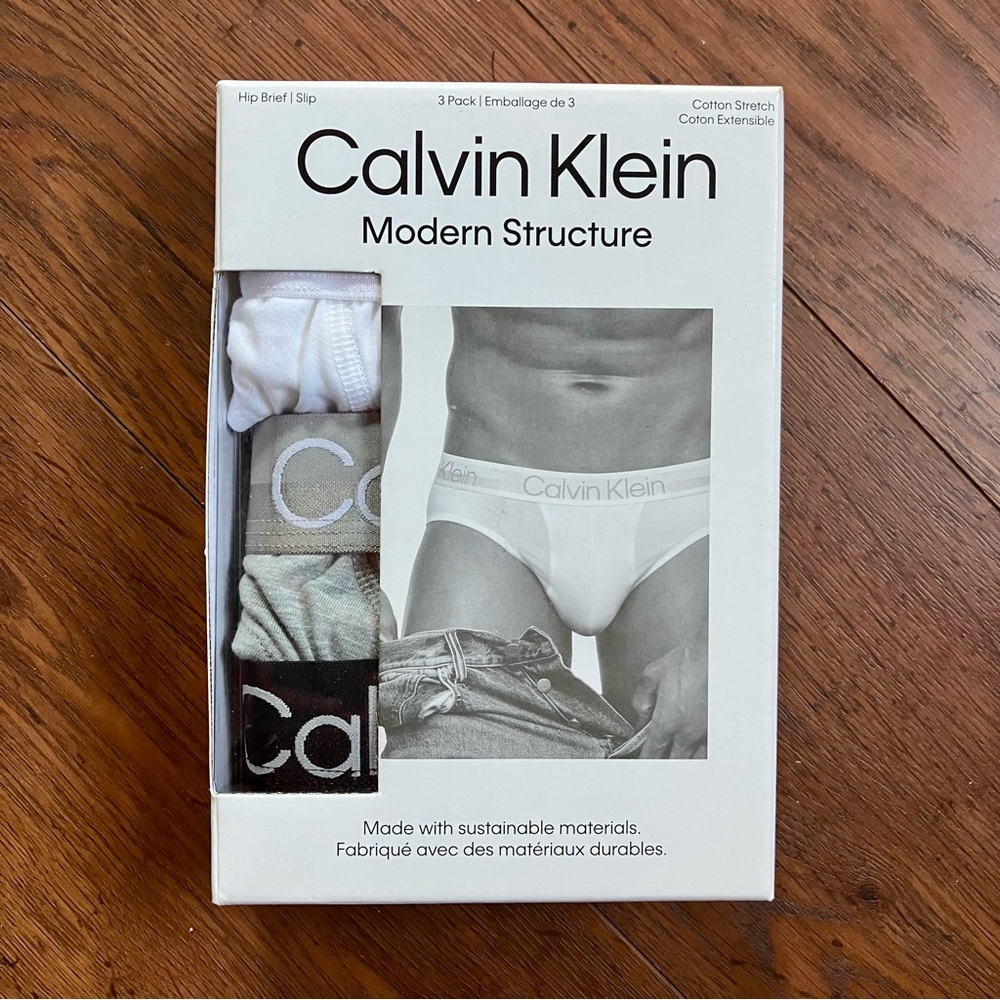 Calvin Klein Modern Structure Hip Briefs - 3 pairs